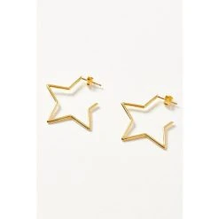 Oliver Bonas Star Outline Large Gold Plated Hoop Earrings -Oliver Bonas Shop unnamed file 585