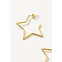 Oliver Bonas Star Outline Large Gold Plated Hoop Earrings -Oliver Bonas Shop unnamed file 586