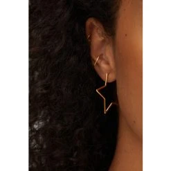Oliver Bonas Star Outline Large Gold Plated Hoop Earrings -Oliver Bonas Shop unnamed file 587