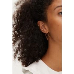 Oliver Bonas Star Outline Large Gold Plated Hoop Earrings -Oliver Bonas Shop unnamed file 588