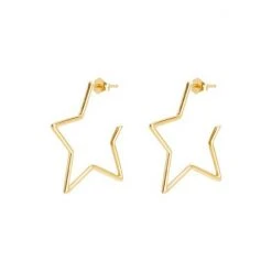 Oliver Bonas Star Outline Large Gold Plated Hoop Earrings -Oliver Bonas Shop unnamed file 589