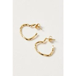 Oliver Bonas Heart Twist Outline Gold Plated Hoop Earrings -Oliver Bonas Shop unnamed file 591