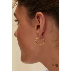 Oliver Bonas Heart Twist Outline Gold Plated Hoop Earrings -Oliver Bonas Shop unnamed file 594
