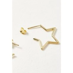 Oliver Bonas Star Outline Medium Gold Plate Brass Hoops -Oliver Bonas Shop unnamed file 598