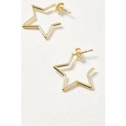 Oliver Bonas Star Outline Medium Gold Plate Brass Hoops -Oliver Bonas Shop unnamed file 599