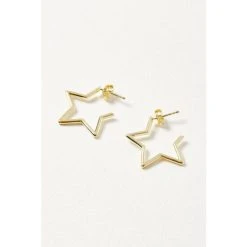 Oliver Bonas Star Outline Medium Gold Plate Brass Hoops -Oliver Bonas Shop unnamed file 600