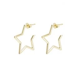Oliver Bonas Star Outline Medium Gold Plate Brass Hoops -Oliver Bonas Shop unnamed file 601