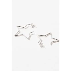 Oliver Bonas Silver Tone Star Outline Large Hoop Earrings -Oliver Bonas Shop unnamed file 604