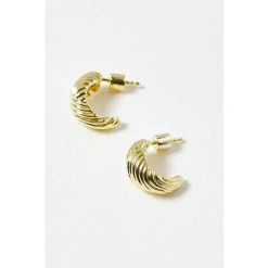 Oliver Bonas Kona Ribbed Texture Statement Gold Plated Hoop Earrings -Oliver Bonas Shop unnamed file 616