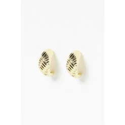 Oliver Bonas Kona Ribbed Texture Statement Gold Plated Hoop Earrings -Oliver Bonas Shop unnamed file 617