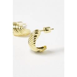 Oliver Bonas Kona Ribbed Texture Statement Gold Plated Hoop Earrings -Oliver Bonas Shop unnamed file 619