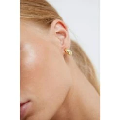 Oliver Bonas Kona Ribbed Texture Statement Gold Plated Hoop Earrings -Oliver Bonas Shop unnamed file 620