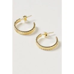 Oliver Bonas Aziza Engraved Lines Hoop Earrings -Oliver Bonas Shop unnamed file 623