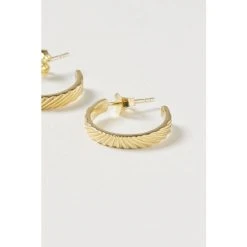 Oliver Bonas Aziza Engraved Lines Hoop Earrings -Oliver Bonas Shop unnamed file 625