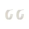 Oliver Bonas Aleena Ribbed Texture Statement Silver Plated Hoop Earrings -Oliver Bonas Shop unnamed file 634