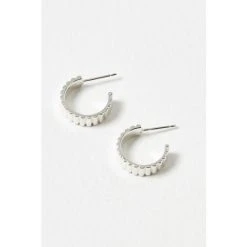 Oliver Bonas Aleena Ribbed Texture Statement Silver Plated Hoop Earrings -Oliver Bonas Shop unnamed file 635