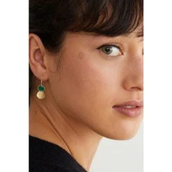 Oliver Bonas Maceo Hexagon Stone Drop Gold Plate Earrings -Oliver Bonas Shop unnamed file 64