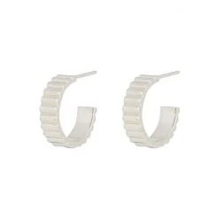 Oliver Bonas Aleena Ribbed Texture Statement Silver Plated Hoop Earrings -Oliver Bonas Shop unnamed file 640