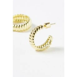 Oliver Bonas Lucia Twist Curve Engraved Gold Plated Hoop Earrings -Oliver Bonas Shop unnamed file 661