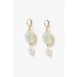 Oliver Bonas Natural Sadie Disc And Pearl Drop Huggie Hoop Earrings -Oliver Bonas Shop unnamed file 667