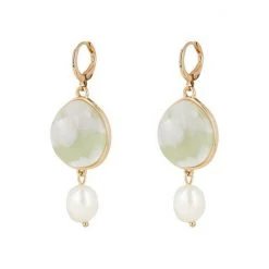 Oliver Bonas Natural Sadie Disc And Pearl Drop Huggie Hoop Earrings -Oliver Bonas Shop unnamed file 672