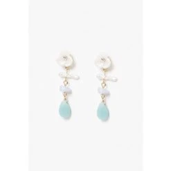 Oliver Bonas Natural Brea Flower Pearl And Stone Drop Stud Earrings -Oliver Bonas Shop unnamed file 683
