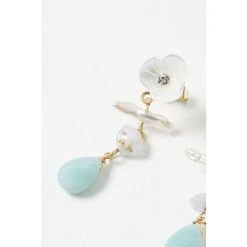 Oliver Bonas Natural Brea Flower Pearl And Stone Drop Stud Earrings -Oliver Bonas Shop unnamed file 684