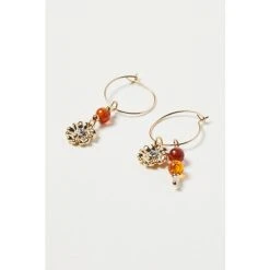 Oliver Bonas Natural Valentina Flower Motif Drop Hoop Earrings -Oliver Bonas Shop unnamed file 696