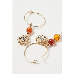 Oliver Bonas Natural Valentina Flower Motif Drop Hoop Earrings -Oliver Bonas Shop unnamed file 698