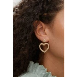 Oliver Bonas Senna Gold Coloured Twist Detail Heart Drop Earrings -Oliver Bonas Shop unnamed file 7