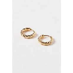 Oliver Bonas Gold Tone Cisco Twisted Huggie Earrings -Oliver Bonas Shop unnamed file 707