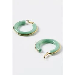 Oliver Bonas Green Hoop Earrings -Oliver Bonas Shop unnamed file 712