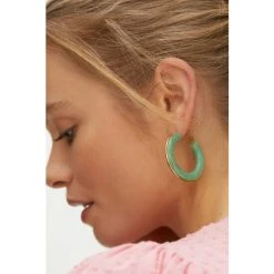 Oliver Bonas Green Hoop Earrings -Oliver Bonas Shop unnamed file 714