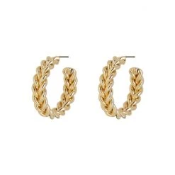 Oliver Bonas Gold Marina Twist Hoop Earrings