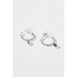 Oliver Bonas Natural Blythe Pebble Charm Paua Shell Silver Coloured Hoop Earrings -Oliver Bonas Shop unnamed file 734