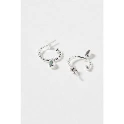 Oliver Bonas Natural Blythe Pebble Charm Paua Shell Silver Coloured Hoop Earrings -Oliver Bonas Shop unnamed file 736