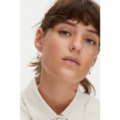Oliver Bonas Natural Blythe Pebble Charm Paua Shell Silver Coloured Hoop Earrings -Oliver Bonas Shop unnamed file 737