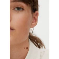 Oliver Bonas Natural Blythe Pebble Charm Paua Shell Silver Coloured Hoop Earrings -Oliver Bonas Shop unnamed file 738