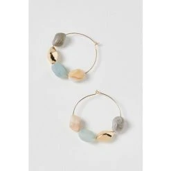 Oliver Bonas Keiko Multi Stones On Wire Hoop Earrings -Oliver Bonas Shop unnamed file 741
