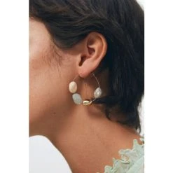 Oliver Bonas Keiko Multi Stones On Wire Hoop Earrings -Oliver Bonas Shop unnamed file 745