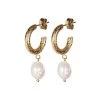 Oliver Bonas Gold Tone Thea Faux Pearl Drop Textured Hoop Earrings -Oliver Bonas Shop unnamed file 752