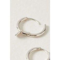 Oliver Bonas Silver Tone Heart Charm Huggie Earrings -Oliver Bonas Shop unnamed file 771