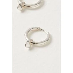 Oliver Bonas Silver Tone Heart Charm Huggie Earrings -Oliver Bonas Shop unnamed file 772