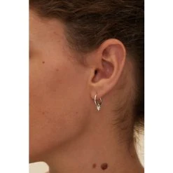 Oliver Bonas Silver Tone Heart Charm Huggie Earrings -Oliver Bonas Shop unnamed file 773