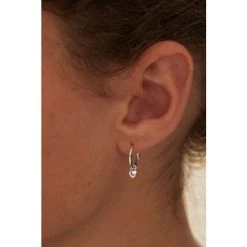 Oliver Bonas Silver Tone Heart Charm Huggie Earrings -Oliver Bonas Shop unnamed file 774