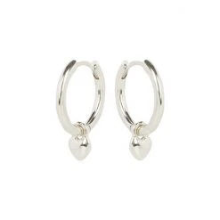 Oliver Bonas Silver Tone Heart Charm Huggie Earrings -Oliver Bonas Shop unnamed file 775