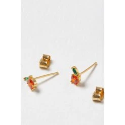 Oliver Bonas Orange Stone Stud Earrings -Oliver Bonas Shop unnamed file 785