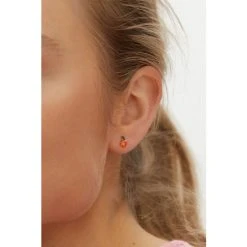 Oliver Bonas Orange Stone Stud Earrings -Oliver Bonas Shop unnamed file 786