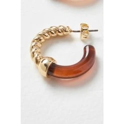 Oliver Bonas Natural Delmare Gold Twist And Resin Hoop Earrings -Oliver Bonas Shop unnamed file 792