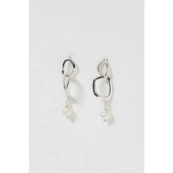 Oliver Bonas Silver Caspian Linked Shape Silver Tone Drop Earrings -Oliver Bonas Shop unnamed file 814